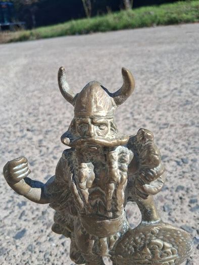 3 x Mid Century 10 inch Solid Brass Viking Warriors(6.9 kgs)