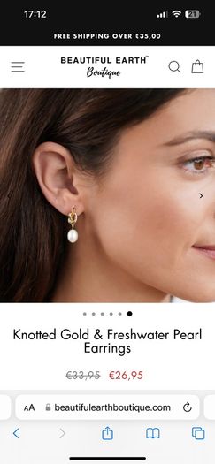 earrings gold with pearl