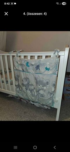 Baby baldachin, bedding set and hanging organizer