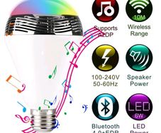 Smartbulb Wireless Bluetooth Speaker LED RGB Bulb App Controlled