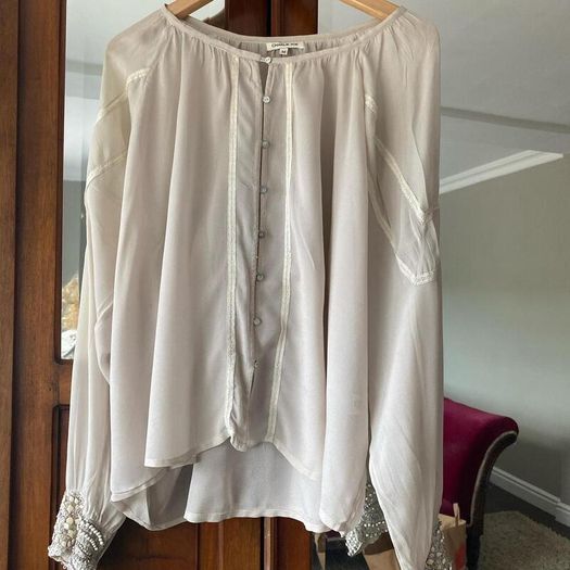 Bohemian, Modern Charlie Joe Designer Embellished Blouse UK M