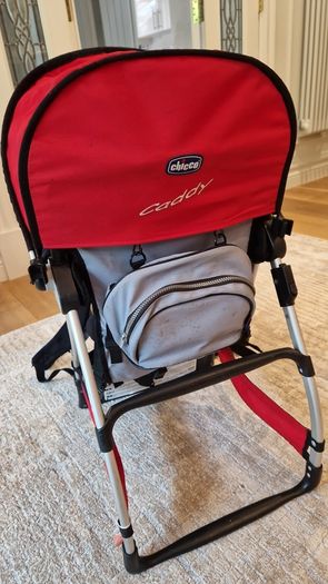 Chicco Caddy Black Kids Trekking Backpack With Red Curtain Max 15KG