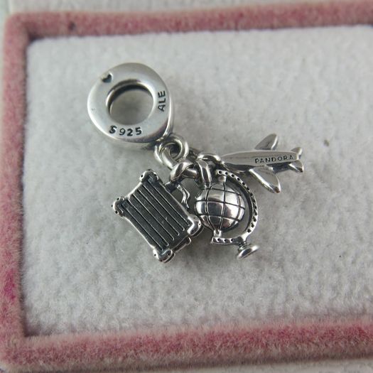 Pandora Aeroplane Suitcase Globe Charm