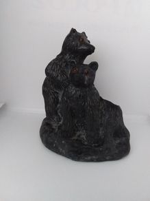 Bears Hugging Antique/Vintage Figurine  " Coal ".