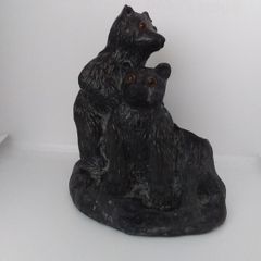 Bears Hugging Antique/Vintage Figurine  " Coal ".