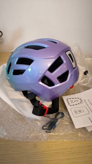 Bike Helmet Gradient Blue/Purple with LED Light