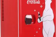 Coca-Cola 4L 6 Can Portable Mini Fridge, Cooler/Warmer, Compact Personal Refrigerator for Snacks Drinks Skincare,12V and AC Cords,Accessory for Kids Bedroom Home Office Travel Car,Coke,Polar Bear,Red (FREE POSTAGE)
