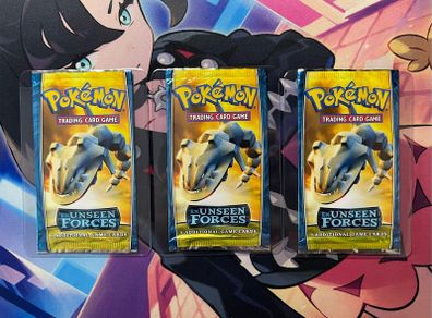 Pokemon EX Unseen Forces Empty Opened Vintage Booster Pack