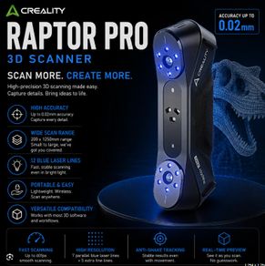 Creality Raptor Pro 3D Scanner - 0.02mm - Full Colour