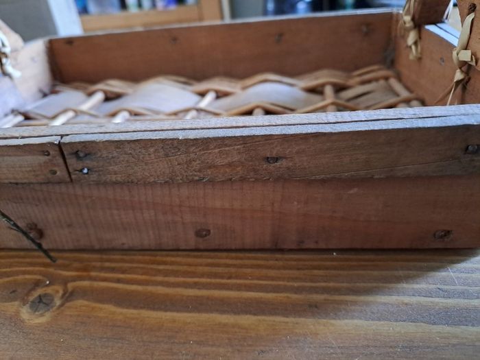 Rustic Handmade Wooden Basket Tray