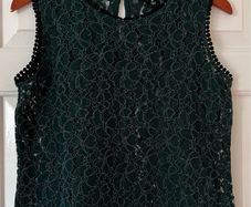 Size 10. Dark Green Lace Top