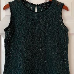 Ladies Dark Green Lace Top