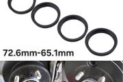 4pcs Black Car Plastic Wheel Hub Centric Rings Center Bore 72.6mm-65.1mm VW-BMW