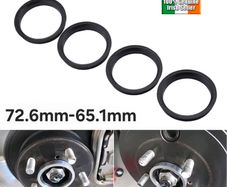 4pcs Black Car Plastic Wheel Hub Centric Rings Center Bore 72.6mm-65.1mm VW-BMW