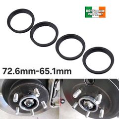 4pcs Black Car Plastic Wheel Hub Centric Rings Center Bore 72.6mm-65.1mm VW-BMW