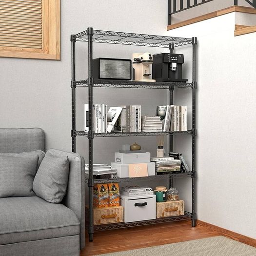 1250 lbs Storage Shelving Utility Shelving Unit 5-Tier Utility Shelving Unit Steel Organizer Wire Rack for Home,Kitchen,Office 35 x 60 x 158.7 cm