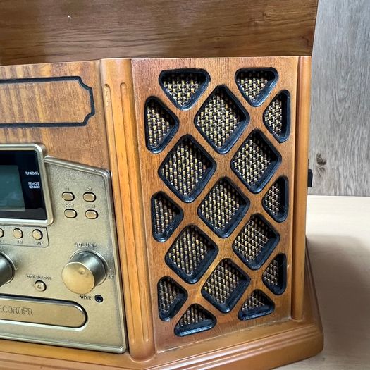 Neostar Deluxe Nostalgic Music Centre Wooden Box Vinyl Cd Cassette Radio