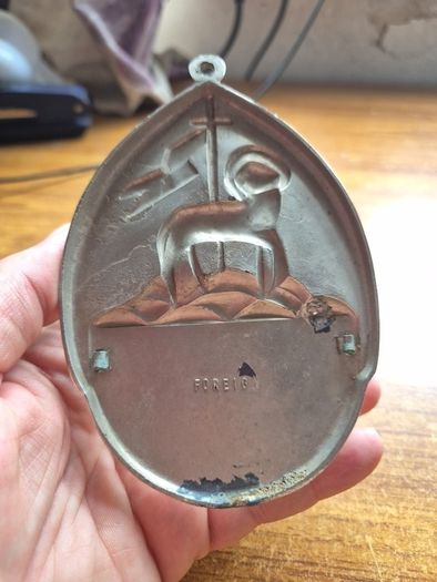 Vintage Holy Water Font Lamb of God