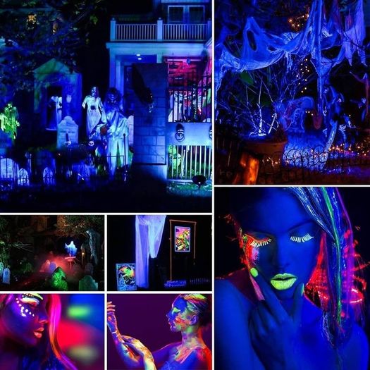 UV Black Lights, 72W 36 LED Par Light by Remote and DMX Disco Blacklight Spotlight for Glow Fluorescent Party DJ Disco Bar Stage Lighting Shows