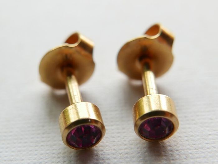 Quartz Crystal October Birthstone, 24kt Gold Plated  Earrings