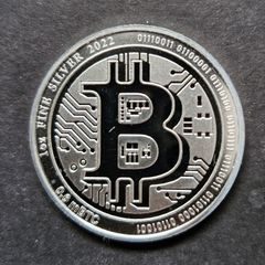 2 Dollars Bitcoin 2022  1 oz Silver .999  Niue  Coin
