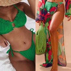bikini matching beach skirt