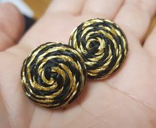 Golden and Black Thread Vintage earrings