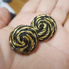 Golden and Black Thread Vintage earrings