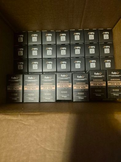 fabu Shrooms Andropause for Men. 50 Packs Supplement. Shilajit. Vitamins B2, B5, B6 & B12.