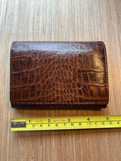 Brown Leather Crocodile Style Womens wallet