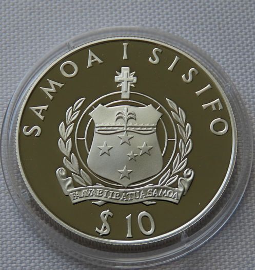 Flying Bat 10 Dollars Samoa 1994 Silver Proof