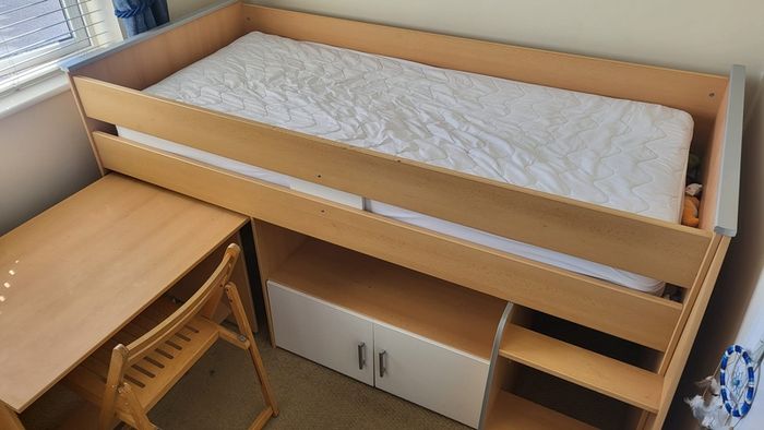 bed, Desk and storage combination