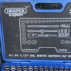 Socket sets ,Half inch and three eight sets as per photos.