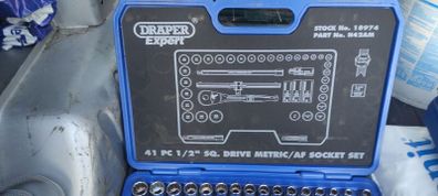 Socket sets ,Half inch and three eight sets as per photos.