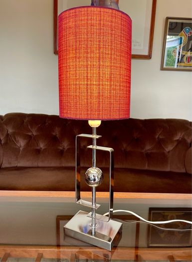 Stylish Italian Style Repro Chrome Space Age MCM Table Lamp