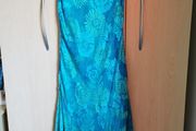 CC petite blue silk dress UK 12