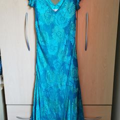 CC petite blue silk dress UK 12