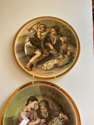 Plates x 2 - large - The Beggar Boys with wall hangers