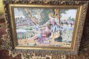 Large Vintage Framed Tapestry