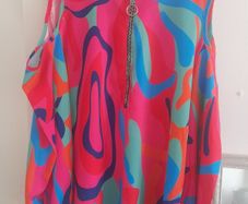 ladies colourful satin effect top