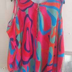 ladies colourful satin effect top