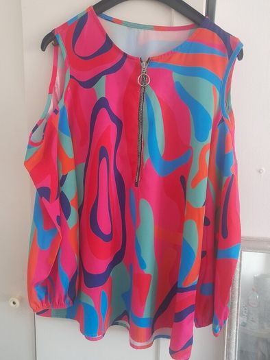 ladies colourful satin effect top