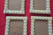 4 Small Pearl Photo Frames