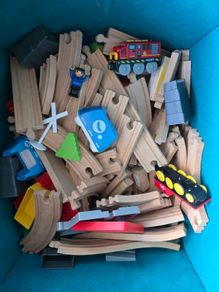 Free Wooden Train Track Set & Trains, Includes BRIO Pieces