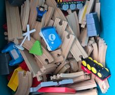 Free Wooden Train Track Set & Trains, Includes BRIO Pieces