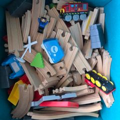 Free Wooden Train Track Set & Trains, Includes BRIO Pieces