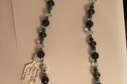 Amethyst Clear &amp; Smokey Quartz, Turquoise necklace