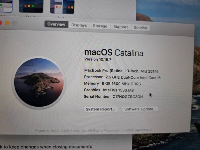macbook pro Retina 13 " mid 2014 A1502