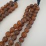 Vintage MultiStrand Yellow Brown Melon Shape Glass Beads Necklace 18 inches Long 9-10mm beads Image 5