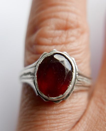 Antique Carnelian Sterling Silver Ring size N1/2 - 3,5g